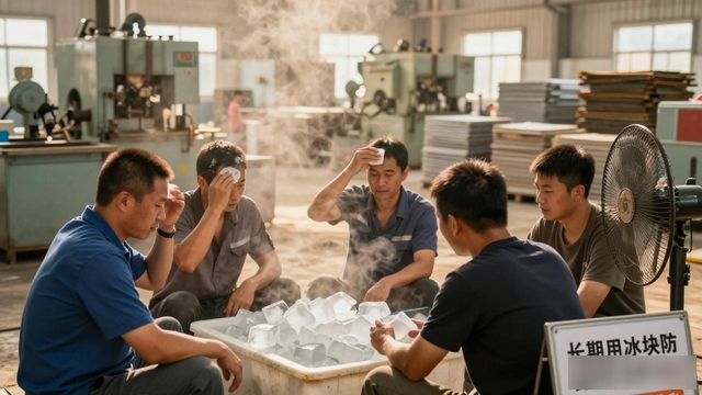 车间高温不用愁 上海防暑降温冰块成了工人的救命凉方